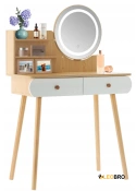 Косметичний туалетний столик FUNFIT White-Brown LED (3913)