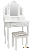 Косметичний туалетний столик з табуретом FUNFIT White LED (2783)