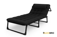 УЦІНКА!  Розкладне ліжко (розкладачка) з матрацом і подушкою LEOBRO Black (LB-FB-A1-BLK)
