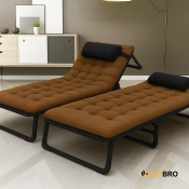 УЦІНКА! Розкладне ліжко (розкладачка) з матрацом і подушкою LEOBRO Brown (LB-FB-A1-BRN)
