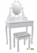 Косметический туалетный столик с табуретом FUNFIT White LED (2784)