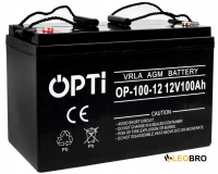 Аккумулятор 100Ah 12V VOLT OPTI AGM VRLA (6AKUV100AG)