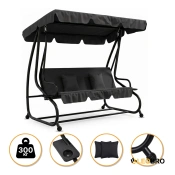 Большая качеля с подушками LEOBRO Luxury Black (LB-1041)