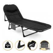 Розкладне ліжко (розкладачка) з вбудованим матрацом LEOBRO Black (LB-FB-M1-BLK)