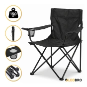 Раскладное туристическое кресло LEOBRO Lite Black (LB-1075)