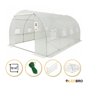 Велика садова теплиця 12м2 LEOBRO Біла армована (LB-G104-WHT)