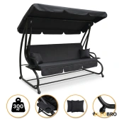Большая качеля с подушками LEOBRO Luxury Plus Black (LB-1049)