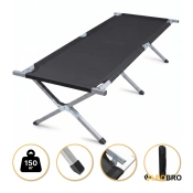 Армейская походная раскладушка LEOBRO до 150 кг Черная (LB-MC-B1-BLK)
