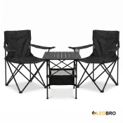 Комплект туристический - стол LEOBRO 52x52x50 см и 2 кресла Lite Black